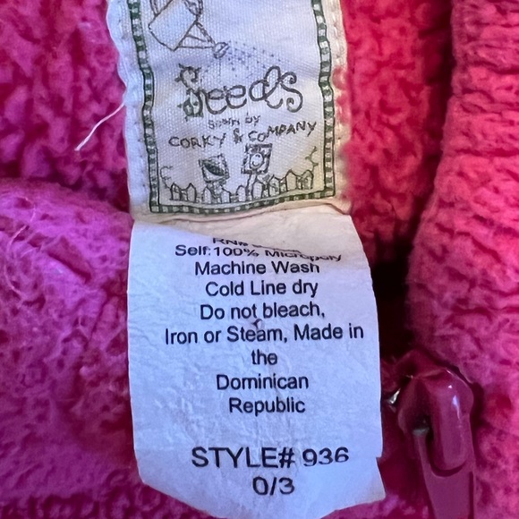 Seeds by Corky & Company Warm One Piece Pink - Picture 5 of 5